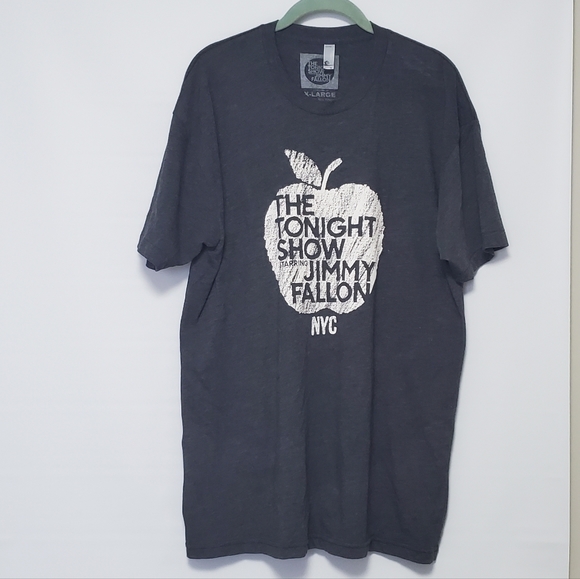2014 The Tonight Show with Jimmy Fallon NYC X-Large Black T-Shirt Late Night TV - Picture 1 of 3